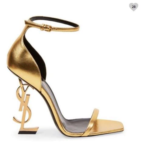 gold ysl heels